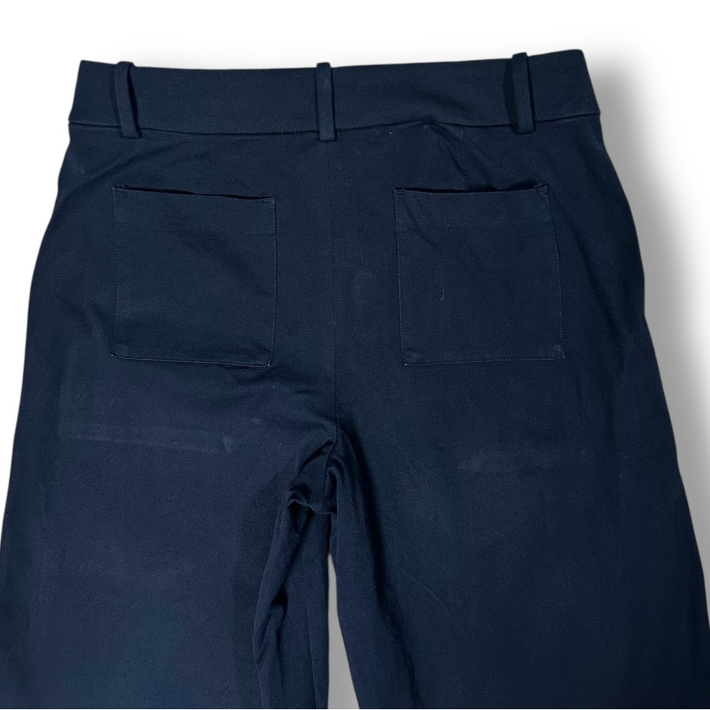 J Crew Sydney Wide Leg Pants Sz 10 Petite Bi-Stretch Cropped Navy Blue Office   - Picture 8 of 11
